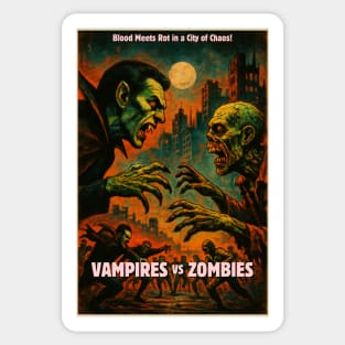 Vampires vs Zombies - Halloween Creature Feature Sticker
